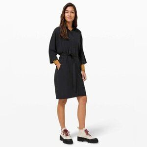 Lululemon Perfectly Poised Black Dress Size 12 Missing Belt